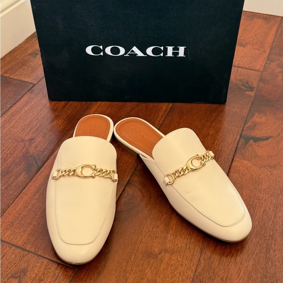 Coach Women's Cream Loafers - Picture 1 of 7